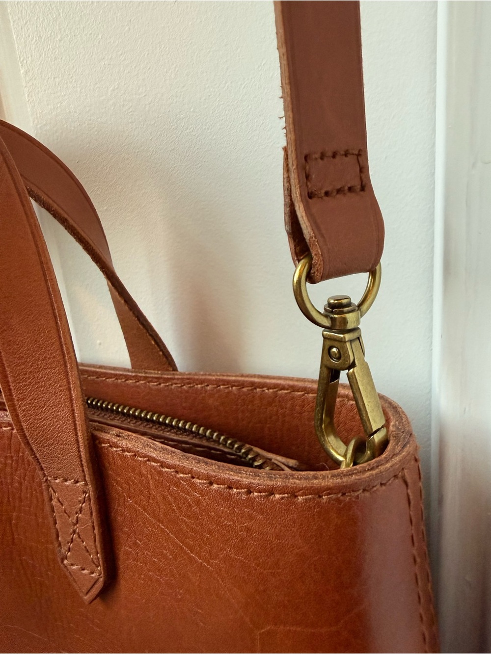 Madewell Brown Leather Crossbody Tote - Picture 15 of 16